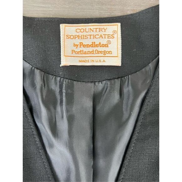 ‎Vintage Pendleton Country Sophisticated Black Button Blazer Size 14 - Picture 4 of 9